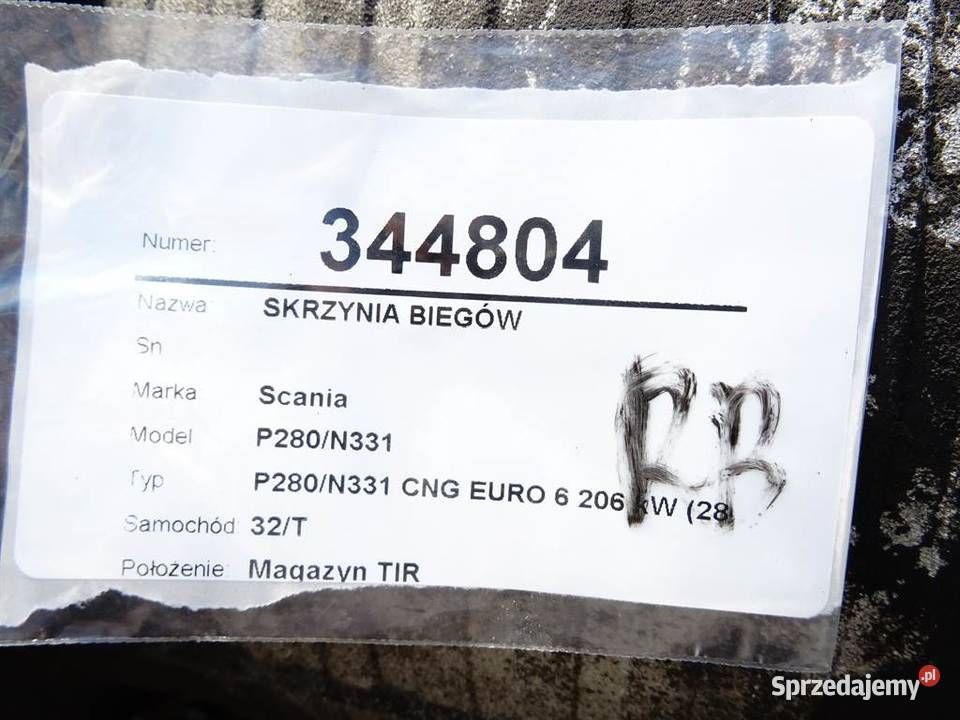SKRZYNIA BIEGÓW SCANIA PGRT series 93 280 ciężarowe Skrzyni biegów Motoryzacja