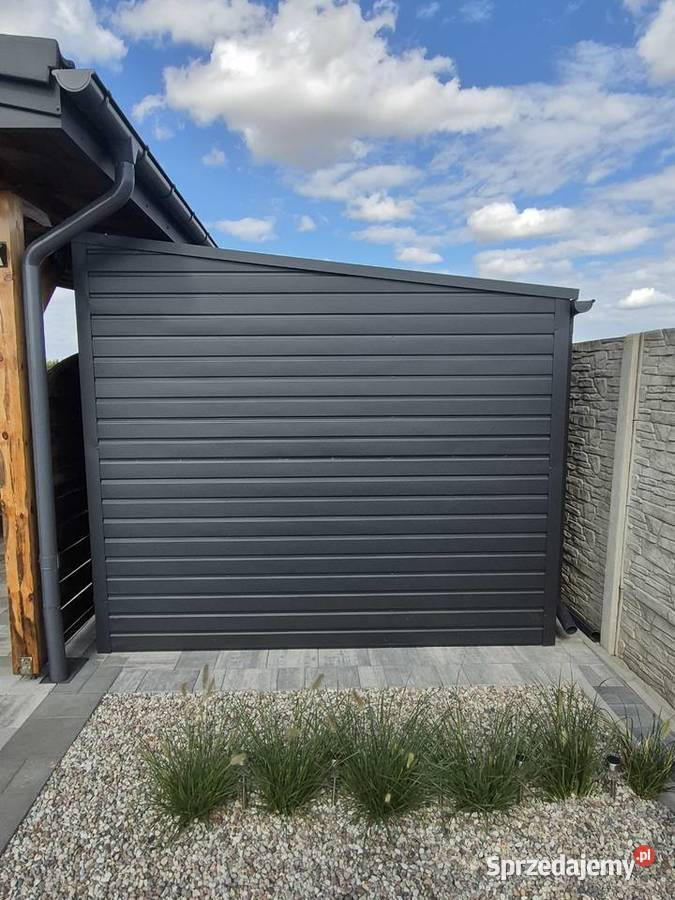 Garaż blaszany 3x5 grafitowy jednospadowy na bok Kraków