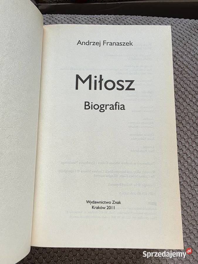 Miłosz Biografia Andrzej Franaszek Kraków