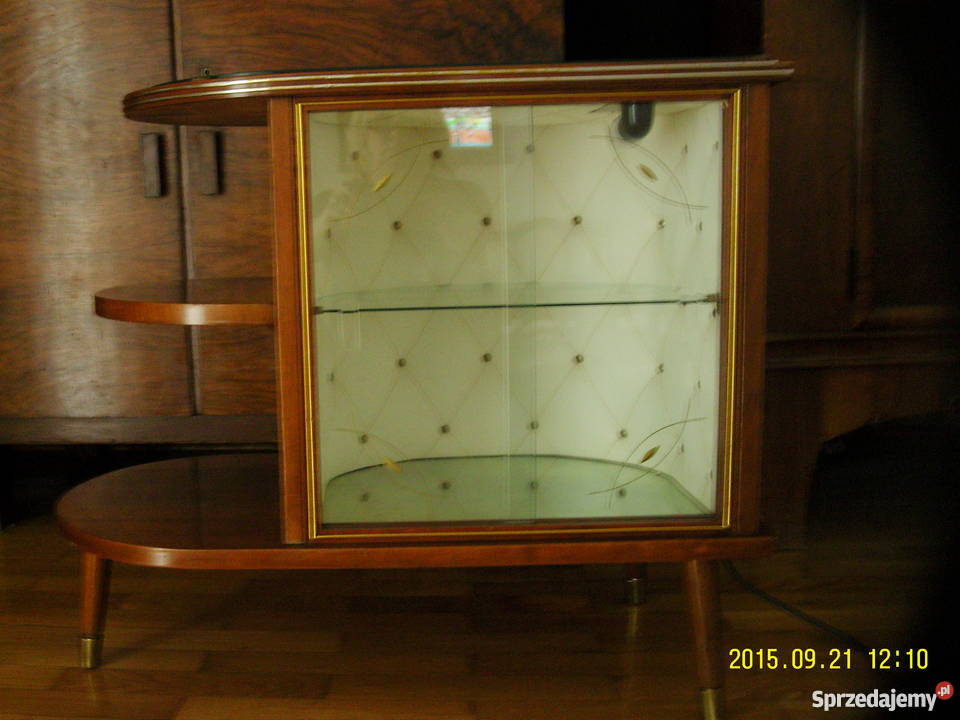 Szafkabarek podświetlany tapicerowany 100 PRL Meble Warszawa
