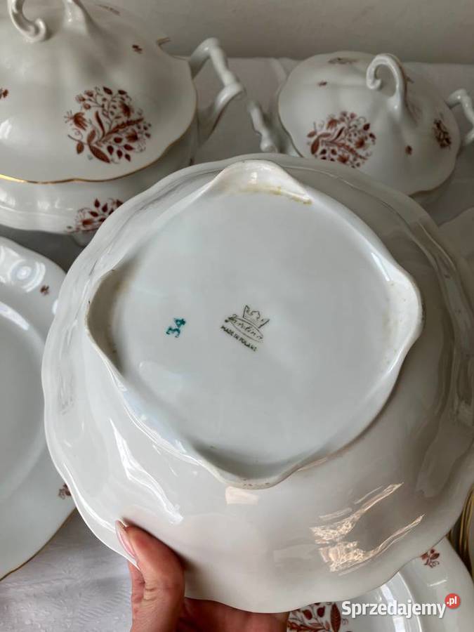 Piękny zestaw serwis obiadowy Karolina porcelana podkarpackie Nisko