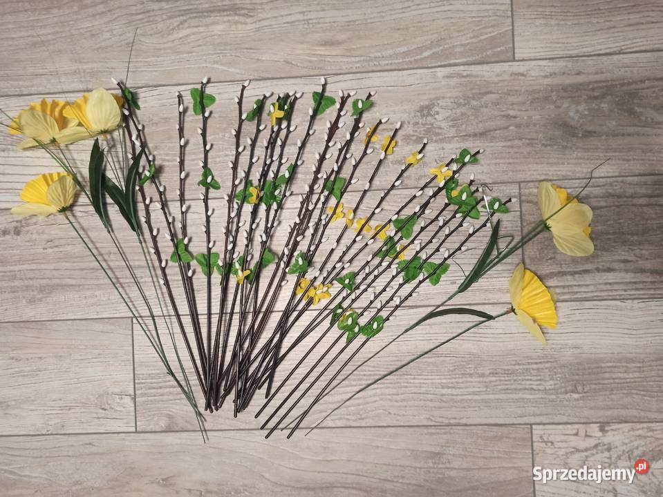 Sztuczne gałązki bazi i żonkile bazie żonkil odcienie brązowego Warszawa