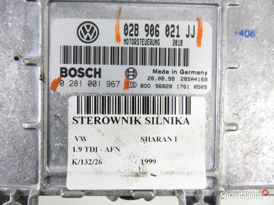 STEROWNIK VW SHARAN I 19 TDI 028906021JJ Komputery małopolskie sprzedam