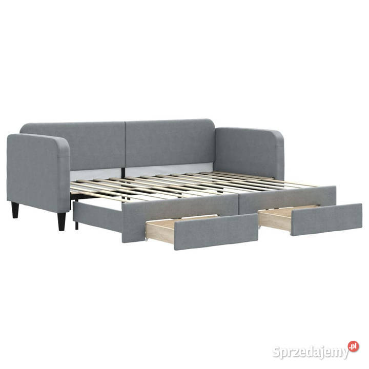 Sofa rozsuwana z szufladami jasnoszara tkanina Warszawa sprzedam