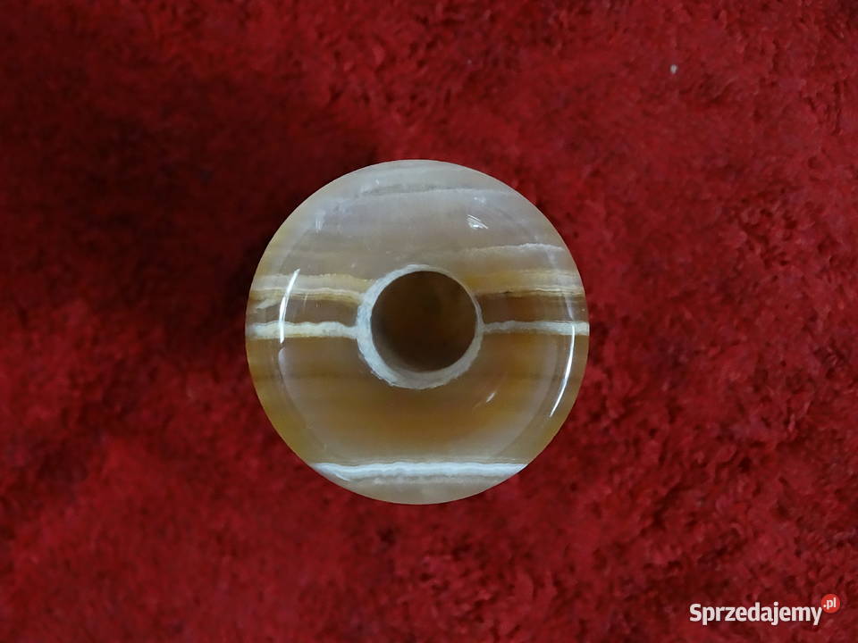 Vintage świecznik z naturalnego ONYKSU Boho Loft Biłgoraj