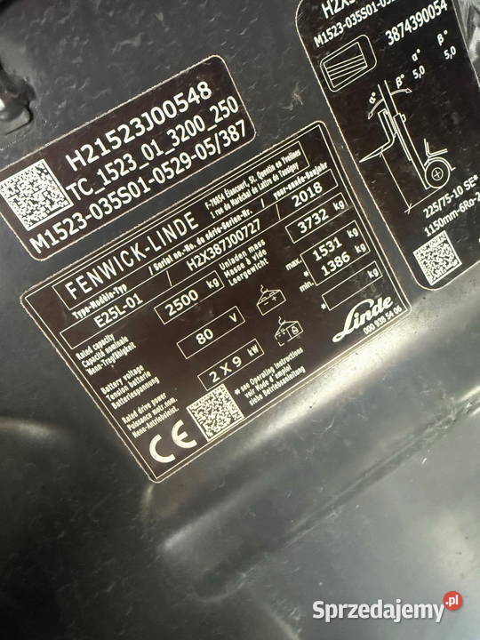 części wózek widłowy LINDE E25 przedni napęd