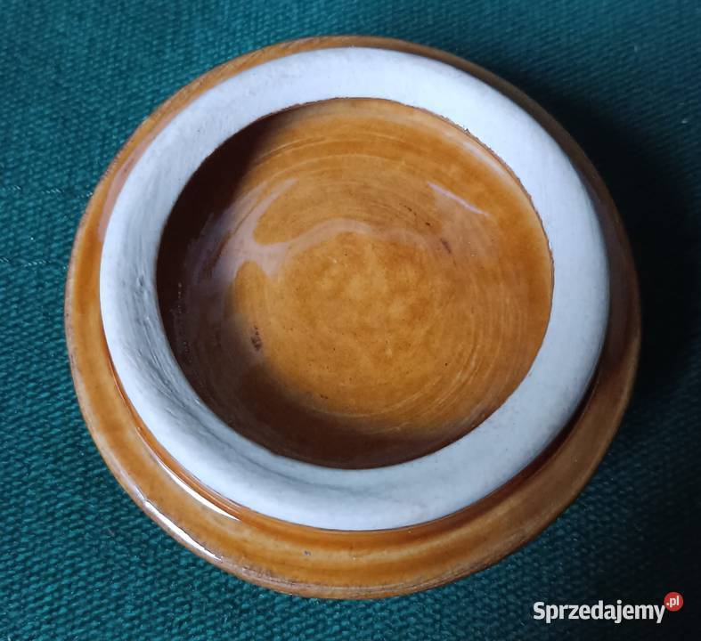 Ceramiczna pokrywka z uchwytem fabryka porcelany Zbylitowska Góra