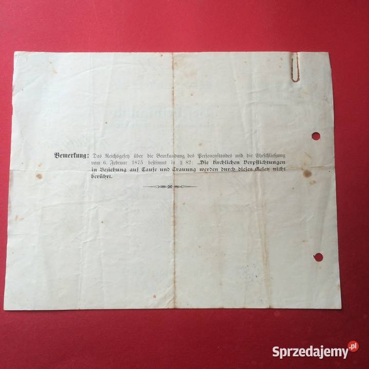 1328 Urząd Stanu Cywilnego Kordecki sprzedam