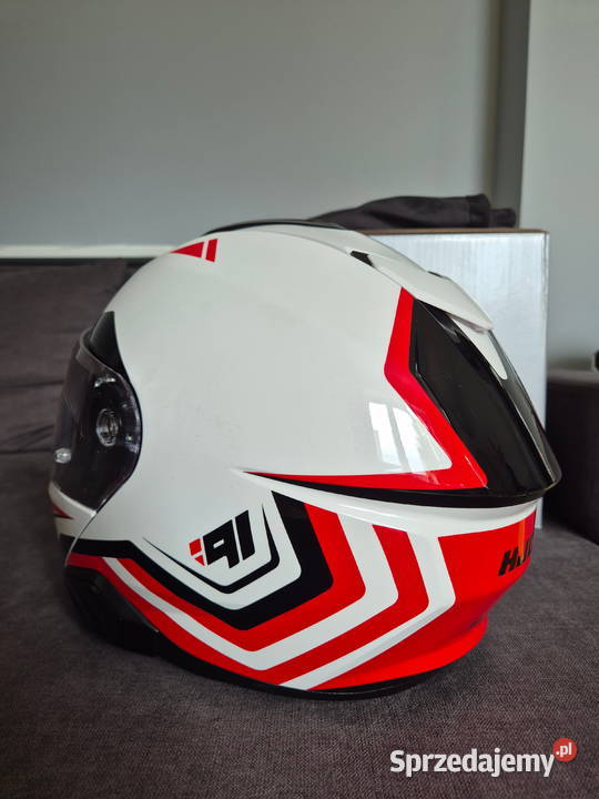 Kask szczękowy HJC i91 Tricus biały czerwony Tarnów