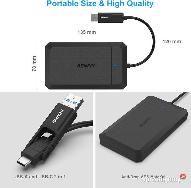 BENFEI Obudowa zewnętrzna 25 SATA na USB CA do Rzeszów