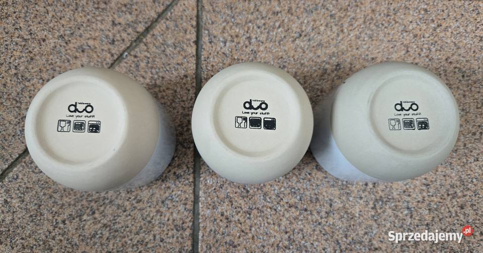Zestaw 3 kubków Duo Tableware białobeżowych Kubki Czaplinek