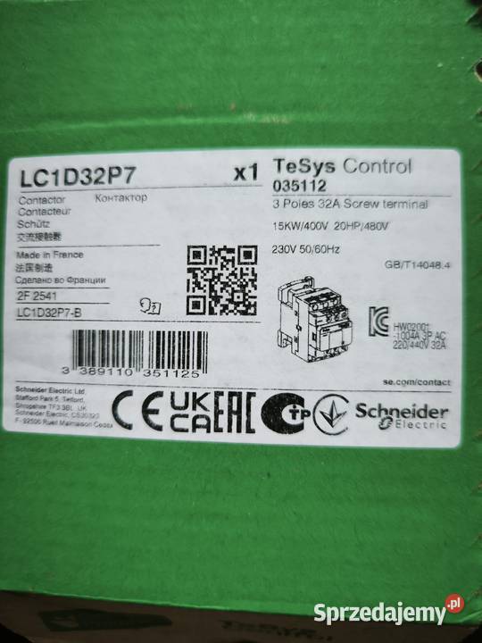 LC1D32P7 SCHNEIDER ELECTRIC Stycznik 3biegunowy Zabezpieczenia i rozdzielnice wielkopolskie Plewiska