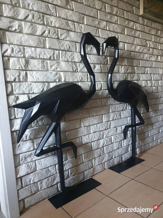 Flaming figura rzeźba duży wielokątny ptak Solnica