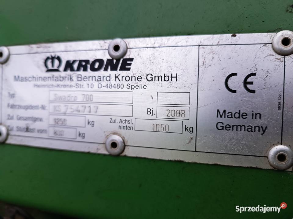 Zgrabiarka Krone Swadro 700 2008