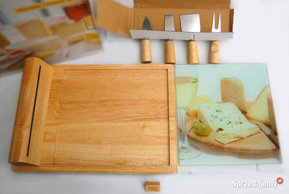 Drewniana deska do serów z 4 nożami 355 x 26 Lublin