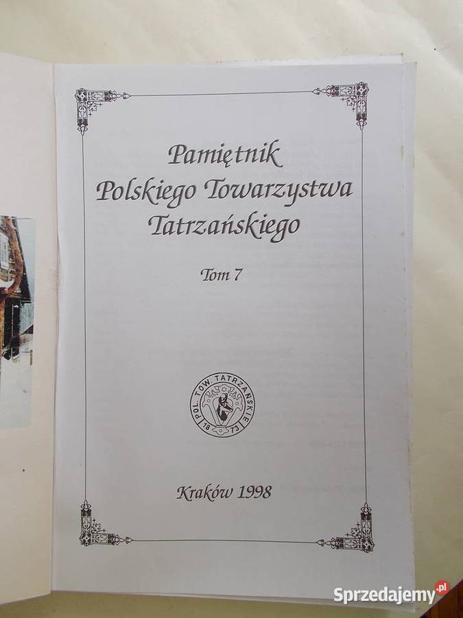 Pamiętnik Polskiego Towarzystwa Tatrzańskiego Limanowa sprzedam
