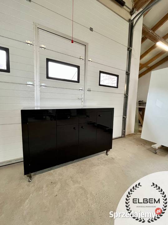 Czarna szklana komoda Glamour Katowice