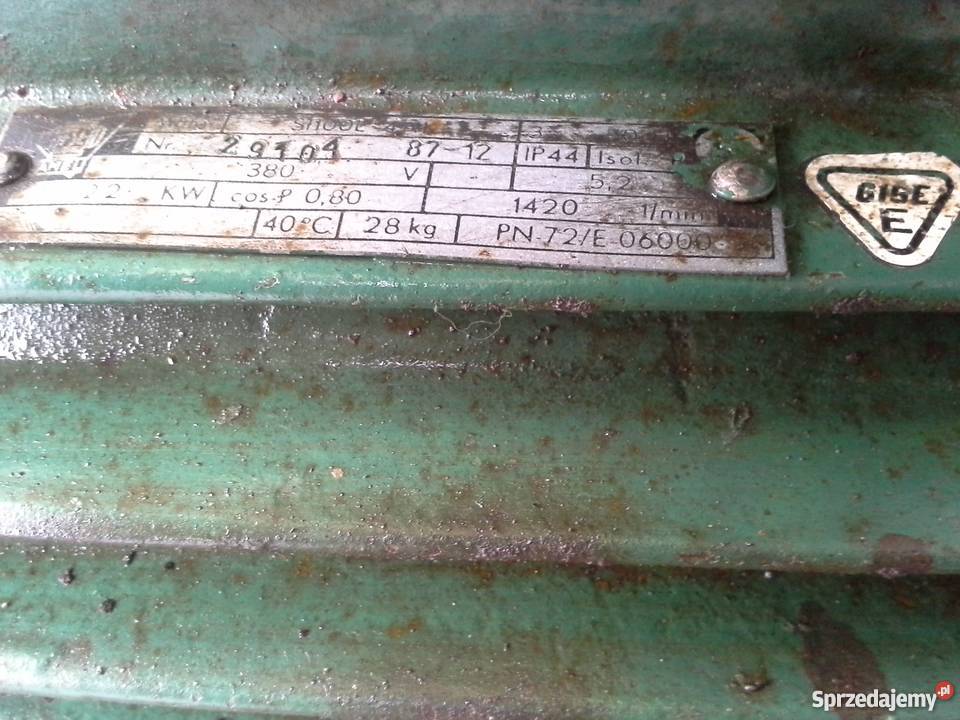 Silnik trójfazowy 22kW 1420 OBR 380V KOŁO PASOWE Elektryczne Częstochowa