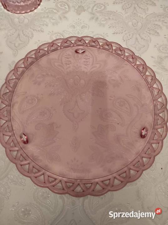 Rozalinowa patera na nóżkach Pabianice