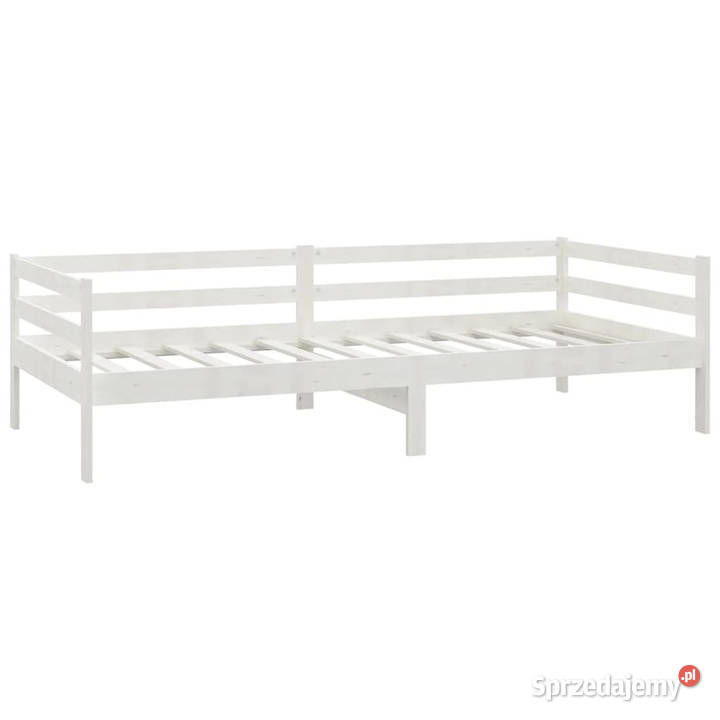 Łóżko dzienne z materacem białe drewno sosnowe 57cm Łóżka