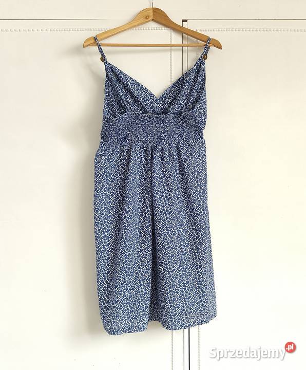 Sukienka HM MAMA XL chabrowa babydoll ditsy Szczecin