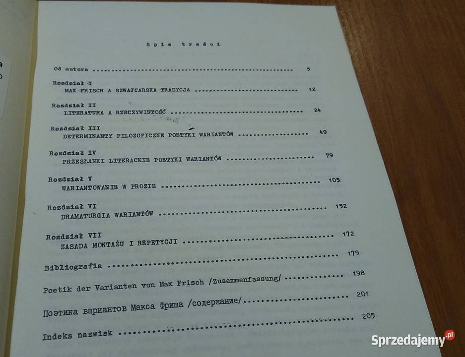 Poetyka wariantów Maxa Frischa Jan Watrak Gdańsk sprzedam