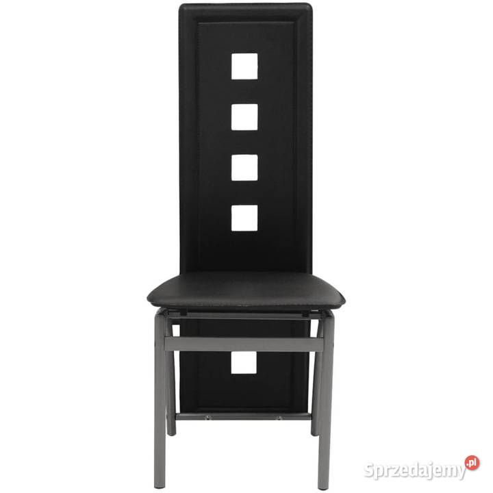 vidaXL Krzesła stołowe 2 czarne obite sztuczną Warszawa