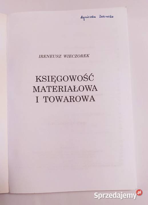 KSIĘGOWOŚĆ MATERIAŁOWA I TOWAROWA I Wieczorek podlaskie Hajnówka