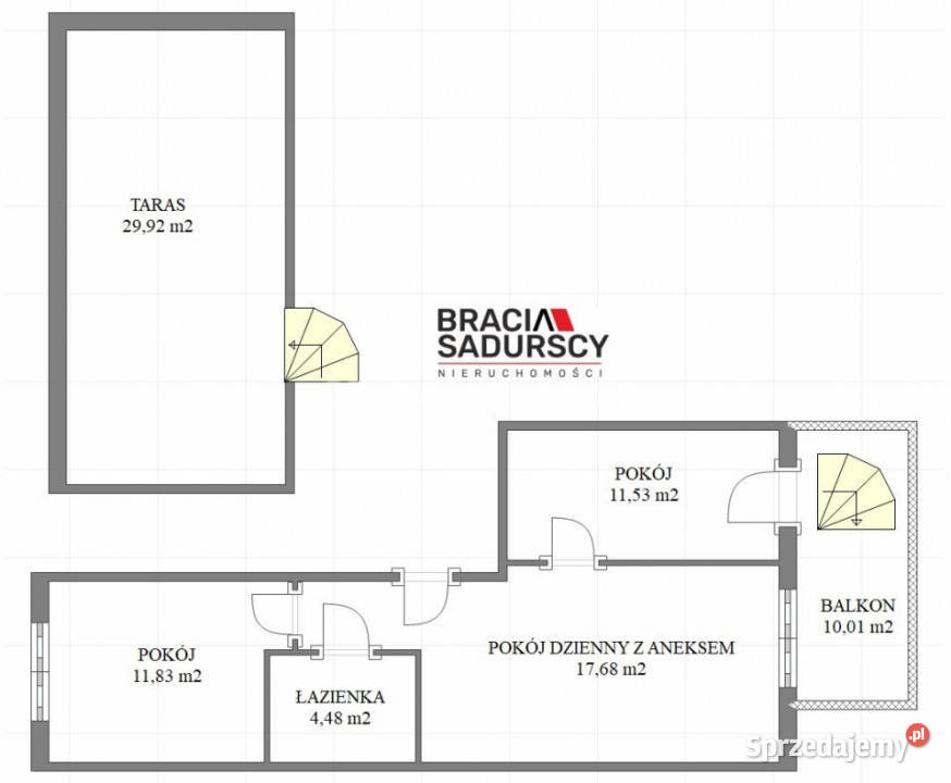 Mieszkanie Kraków Rydlówka 50m2 3 pokoje Liczba pokoi 3