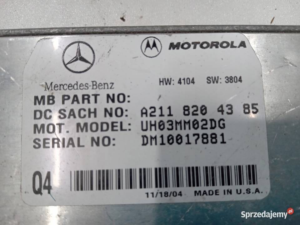 MODUŁ STEROWNIK BLUETOOTH MERCEDES W211 W220 Części samochodowe Nowy Tomyśl