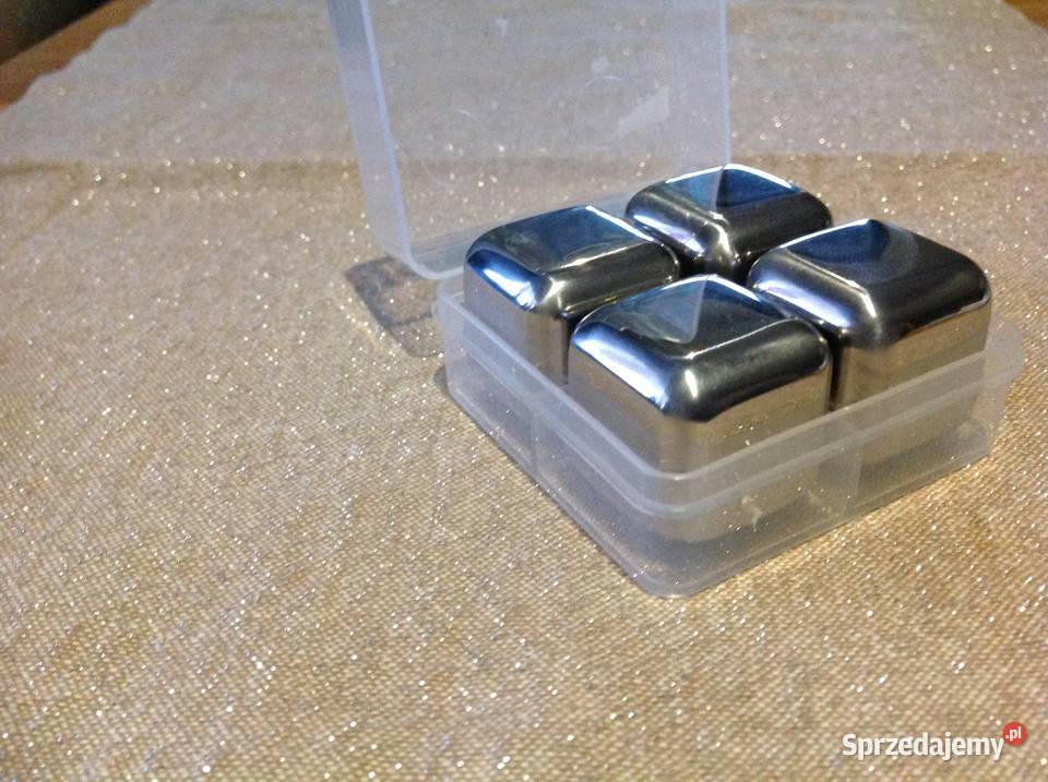 Kostki do Whisky ze Stali Nierdzewnej Metalowe 4 Nowa Sól