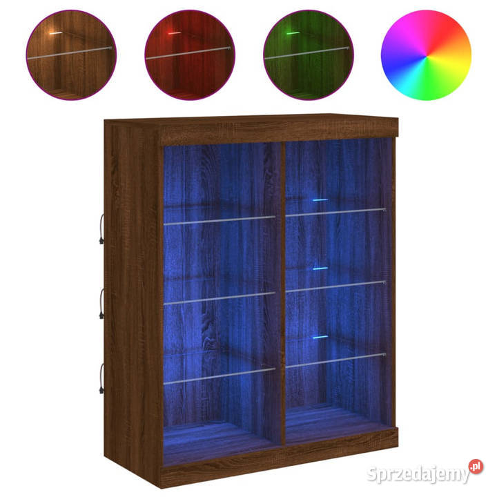 Szafka z oświetleniem LED brązowy dąb 81x37x100 Pozostałe Warszawa
