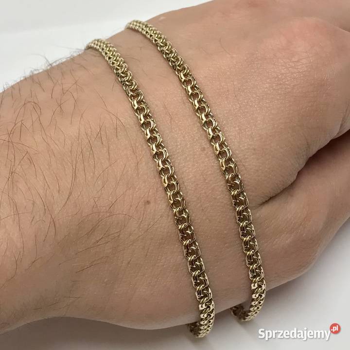 Złoty ŁAŃCUSZEK męski 14K piękny GARIBALDI 55 mazowieckie Warszawa