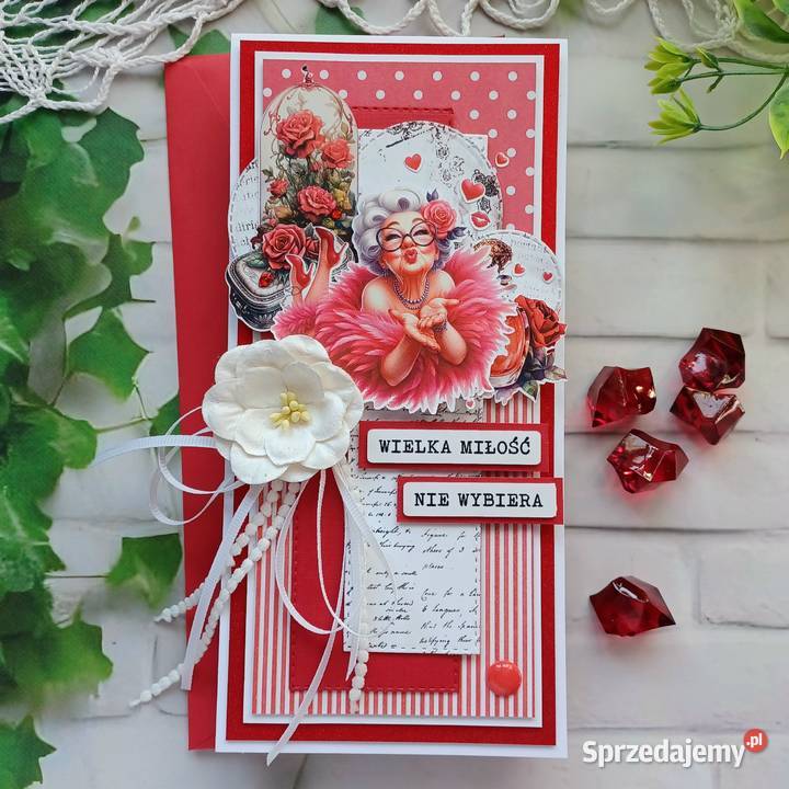 Walentynki kartka ręcznie robiona hand made Mszana Dolna