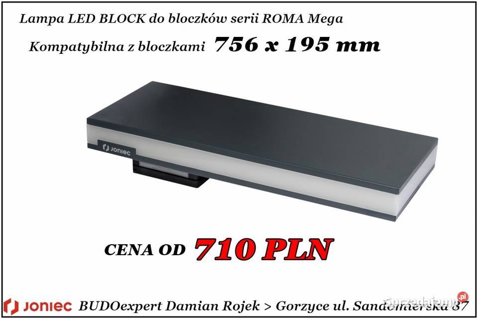 Lampa pokrywa Joniec LED BLOCK do bloczków Roma Gorzyce sprzedam