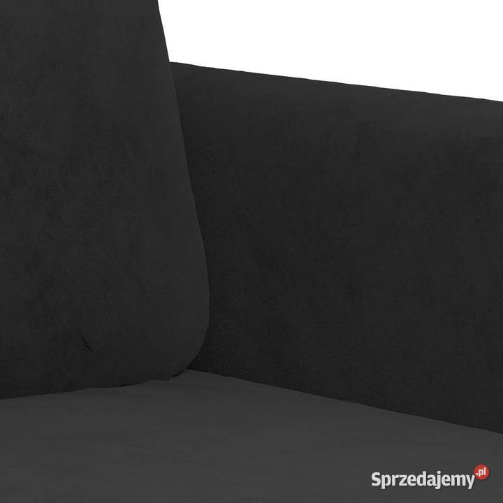Sofa 2osobowa czarna 140 tapicerowana aksamitem