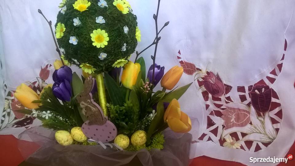 stroik tulipany wielkanoc zająć jajka pisanki Sierpc