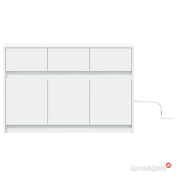 Szafka TV z LED biała 91x34x61 materiał Warszawa