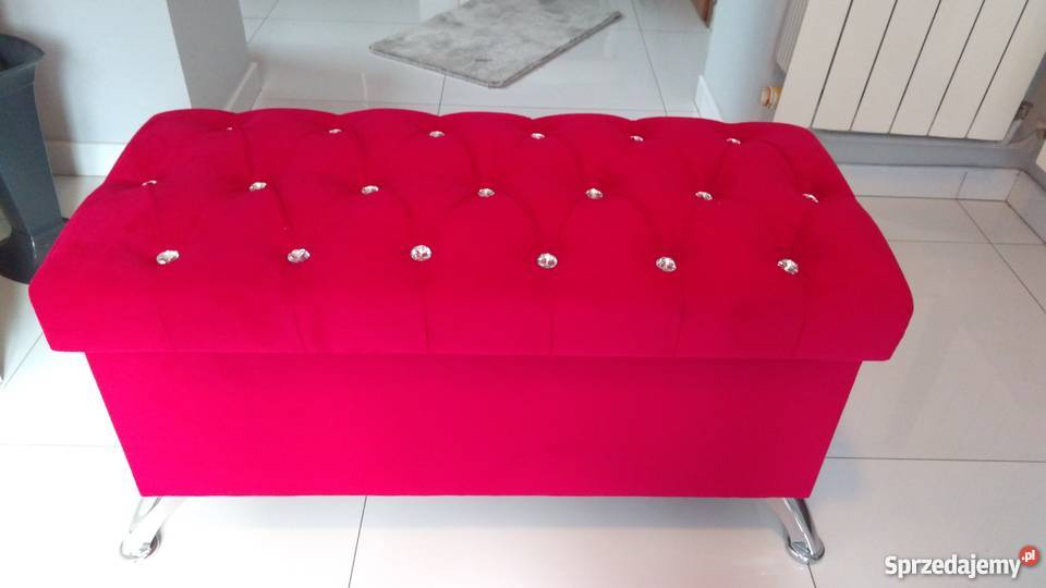 Czerwona NOWA welurowa Pufa otwierana z mazowieckie Warszawa sprzedam