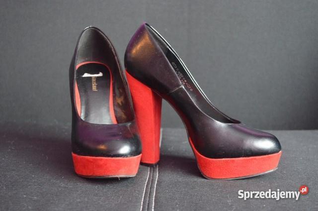 SZPILKI Z CZERWONYM OBCASEM czarny Czółenka Wyszków