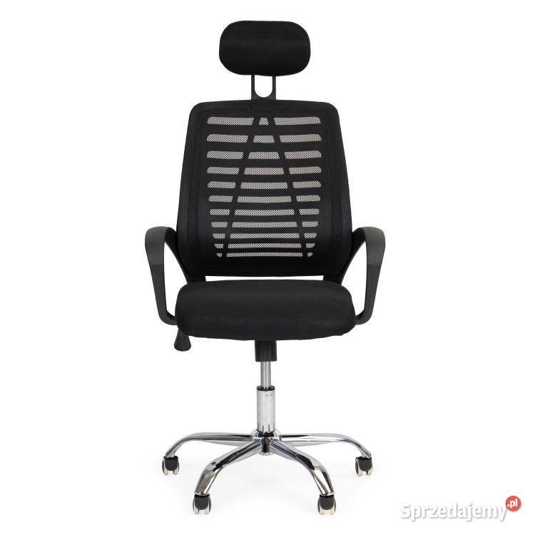 Fotel obrotowy biurowe krzesło zagłówek