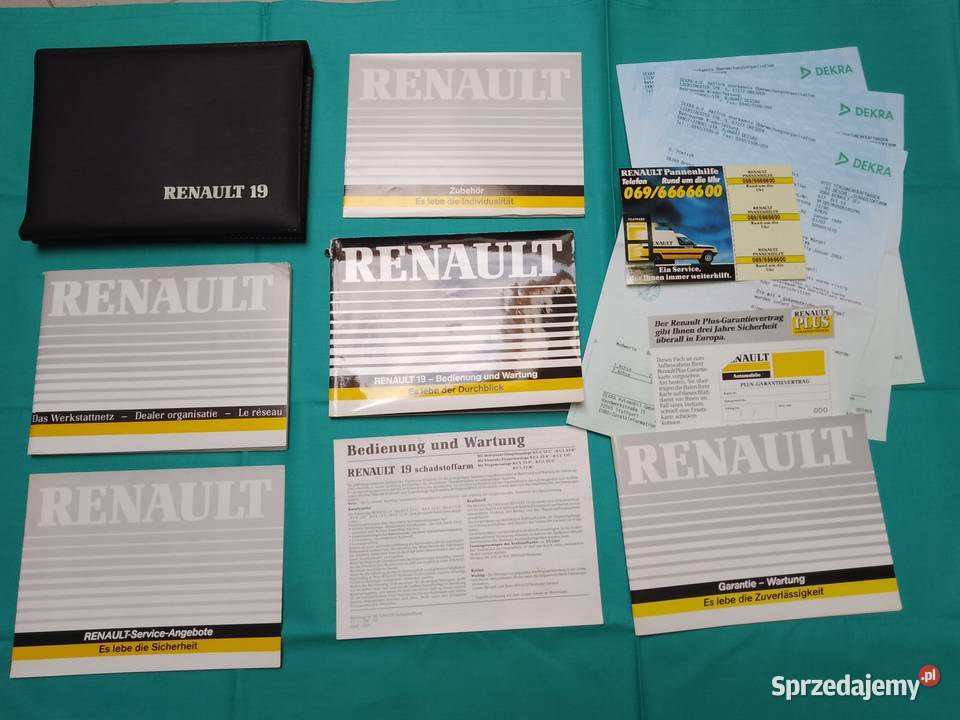 RENAULT 19 Instrukcja Obsługi książka serwisowa łódzkie Łódź sprzedam