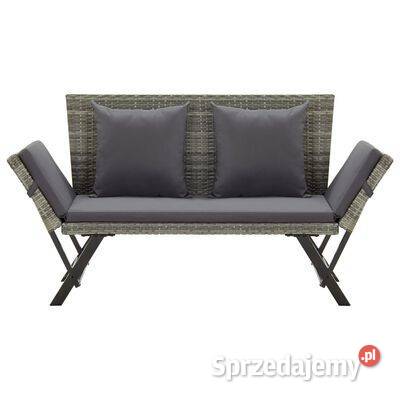 vidaXL Ławka ogrodowa z poduszkami 176 szara Warszawa