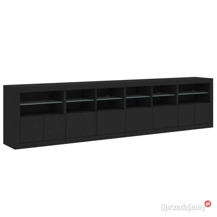 Szafka z oświetleniem LED czarna 283x37x67 Warszawa