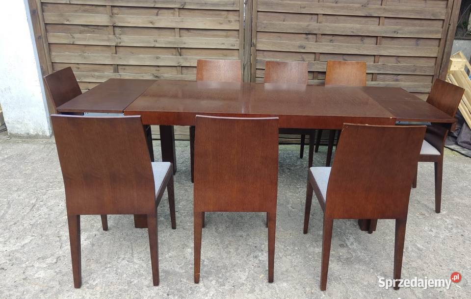 Stół rozkładany 8 krzeseł włoski komplet Warszawa