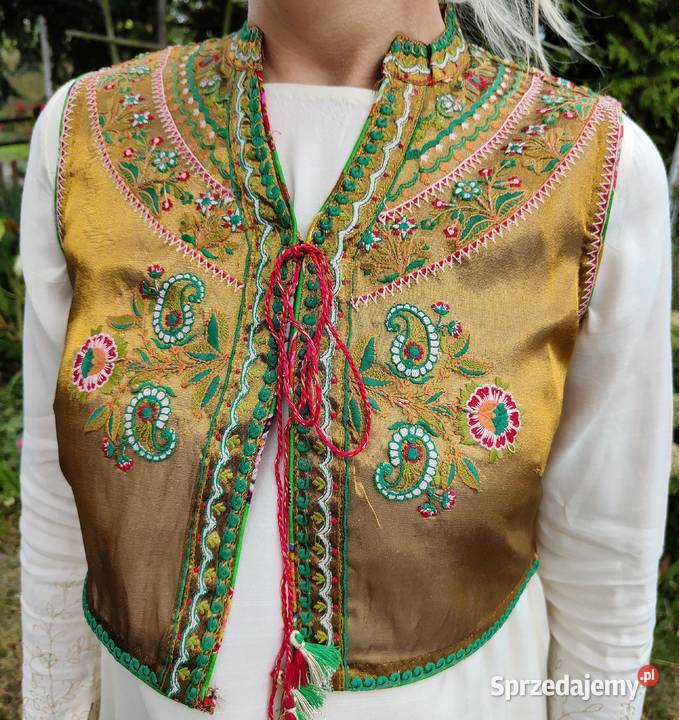 Złota kamizelka bolerko gorset S 36 etno folk sprzedam