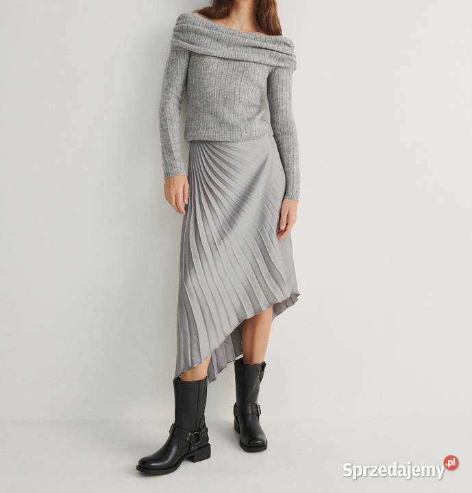 Skórzane RESERVED Premium Buty Botki Biker SKÓRA Kozaki Leszno