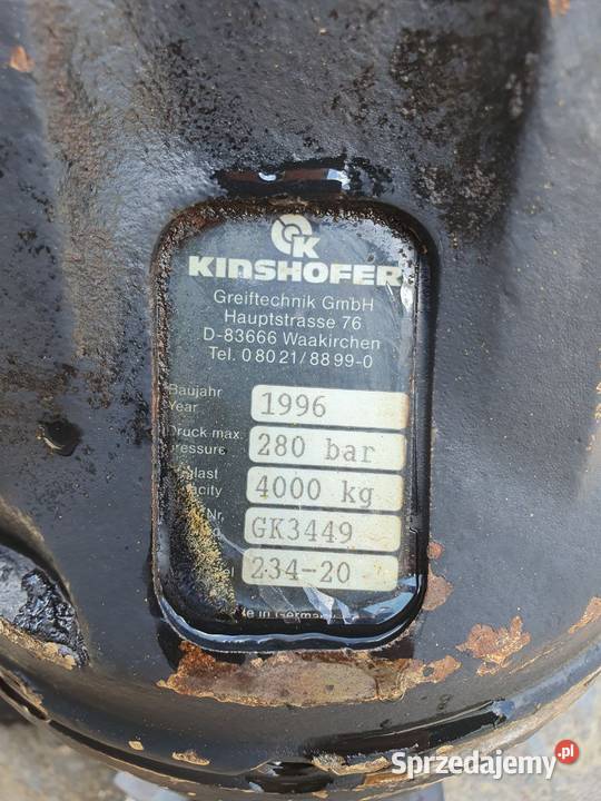 Obrotnica hydrauliczna Kinshofer GK3449 udźwig 4 Części maszyn i innych pojazdów małopolskie Mszana Dolna sprzedam