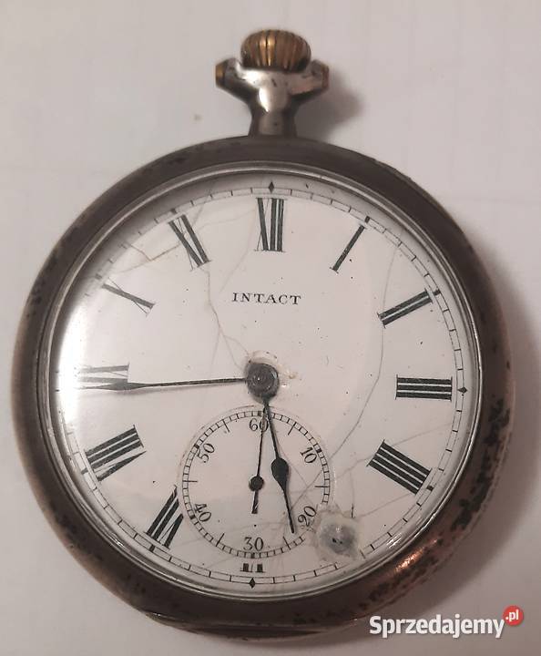 Stary Srebrny Zegarek Kieszonkowy INTACT śląskie