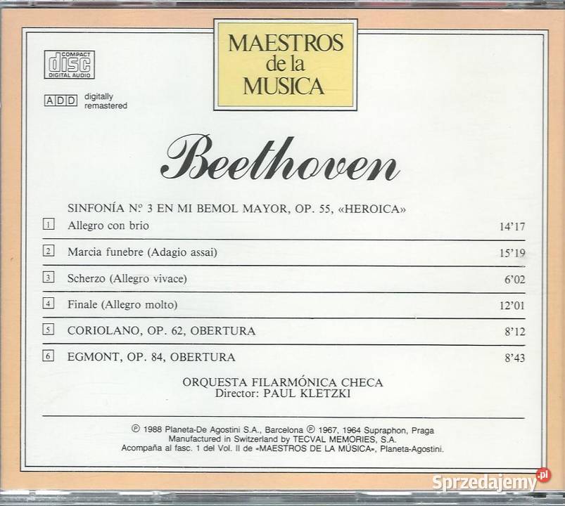 CD Beethoven Maestros De La Msica 1988 Brwinów